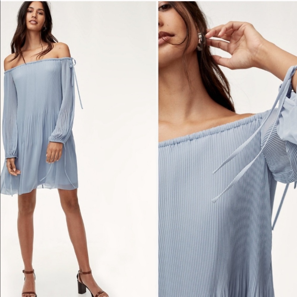 Wilfred Raison Pleated Chiffon Dress